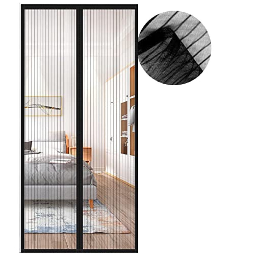 Zanzariera Magnetica per Porte, Zanzariera 90×250 cm, Nero Zanzariere Porte Chiusura Automatica, Facile da Installare, per Porta Finestra Balcone Soggiorno