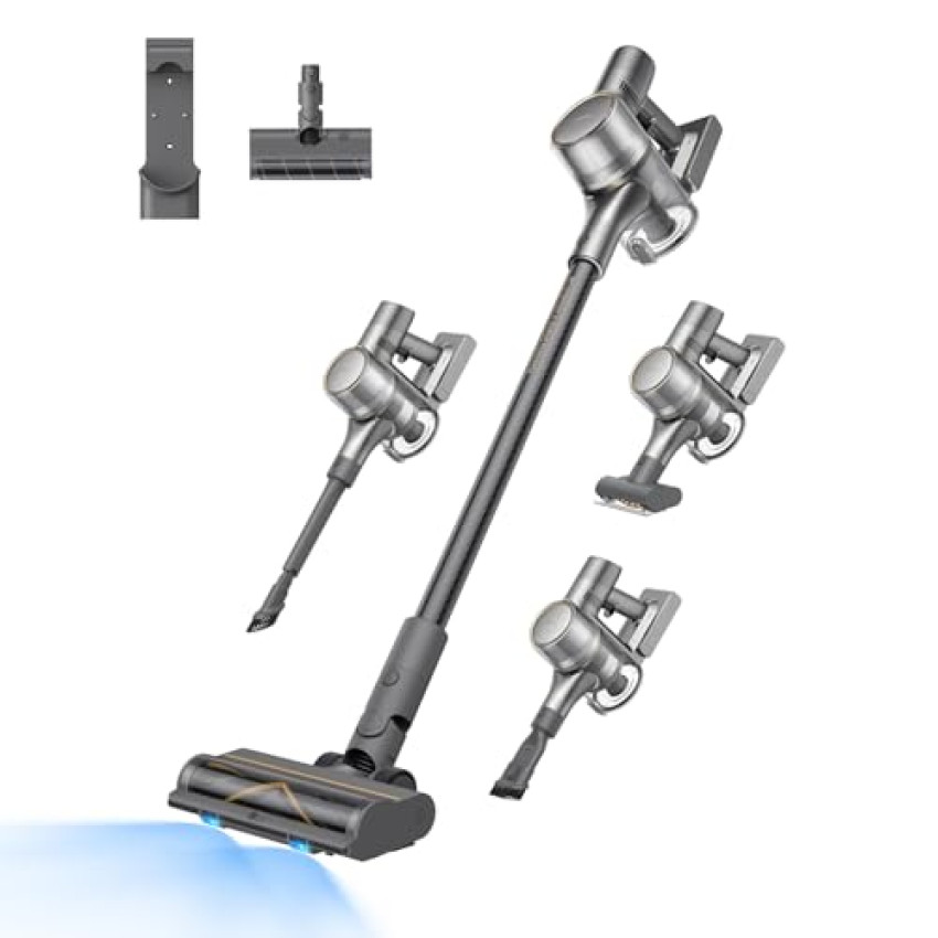 DREAME R20 Aspirapolvere senza fili, Aspirazione Potente 190AW, Autonomia 90min, Individuazione Sporco, Schermo LED, Luci LED Blu, Anti-Groviglio, Pulizia Casa, Peli di Animali Domestici, Tappeti