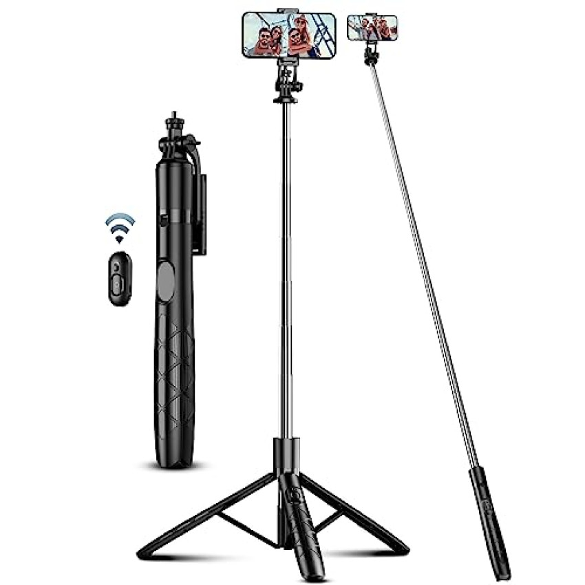 180cm Bastone Selfie Treppiede per Telefono, Treppiede Smartphone Selfie Stick Stabile con Telecomando Estensibile Treppiedi per Cellulari Compatibile con iPhone/Samsung, Camera