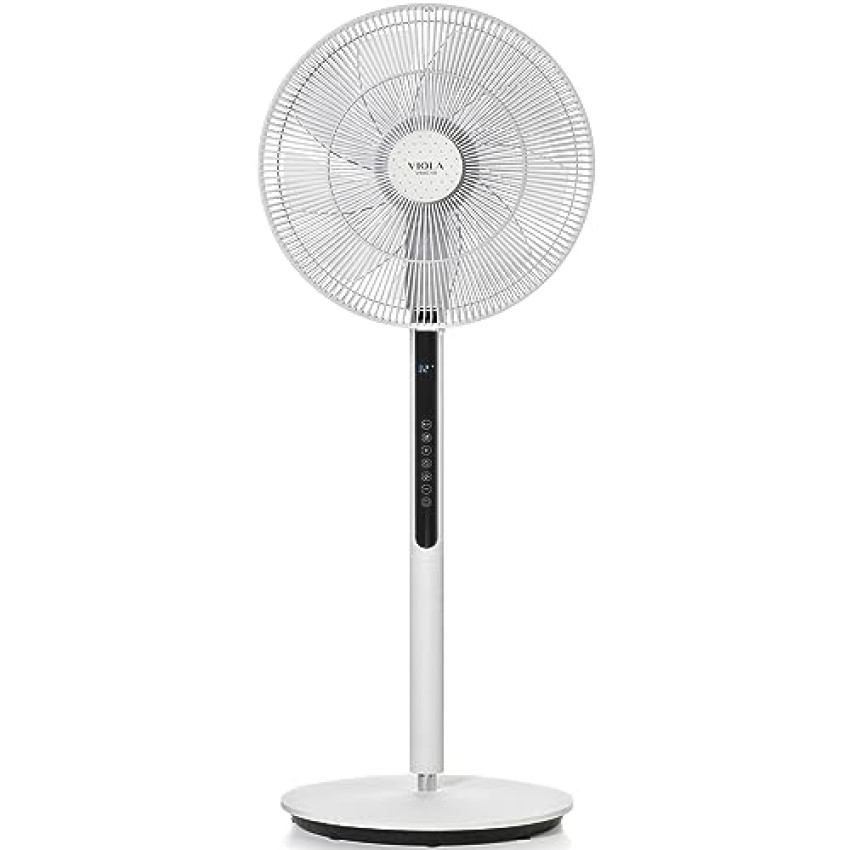 VIOLA Ventilatore a Piantana Silenzioso con Telecomando (25db) 32 Velocità, 9 Pale, Oscillazione 320, Potente Motore Digitale Basso Consumo, Rotazione Verticale 90, Altezza Regolabile, Timer, Memo
