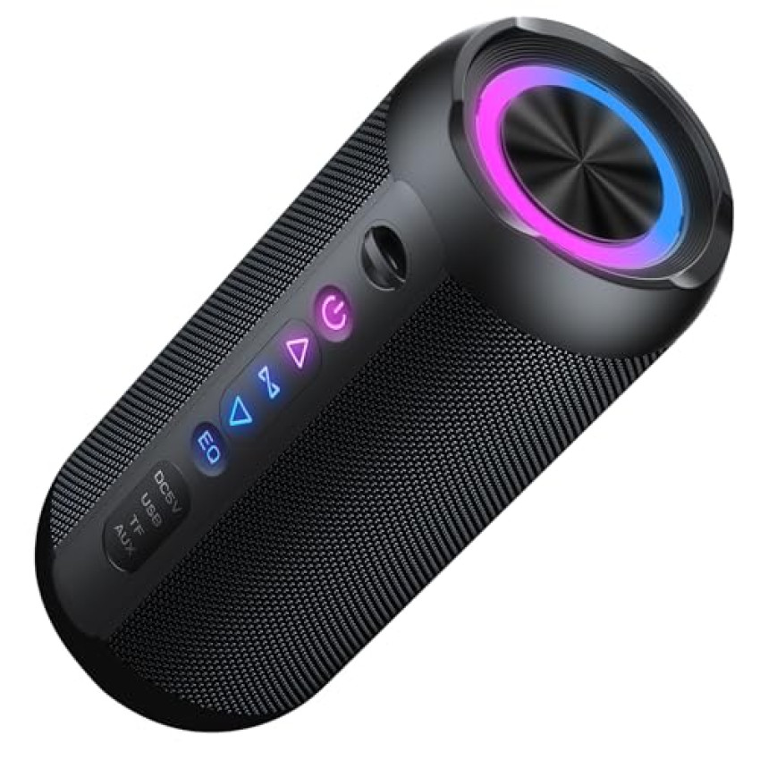 taopodo Cassa Bluetooth Portatile 30W, Potente Altoparlante Bluetooth, Doppio basso driver, 30 Ore di Autonomia, IP7 Impermeabile Speaker Bluetooth, RGB Luci, TWS Accoppiamento, AUX, TF Scheda, Nero