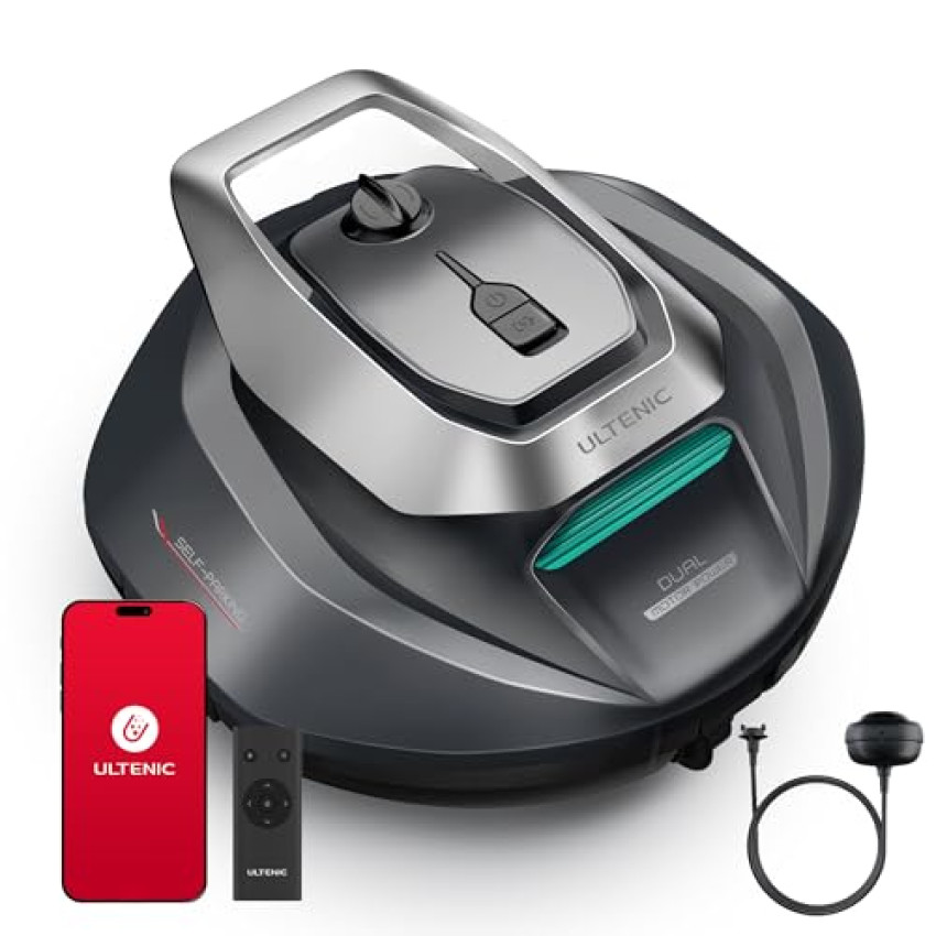 Ultenic Pooleco 10S Robot Pulitore Per Piscina, Robot Per Piscina Fuori Terra, Parcheggio Automatico, Facile da Usare, Robot Piscina, Ideale Per Piscine Fuori Terra da 80
