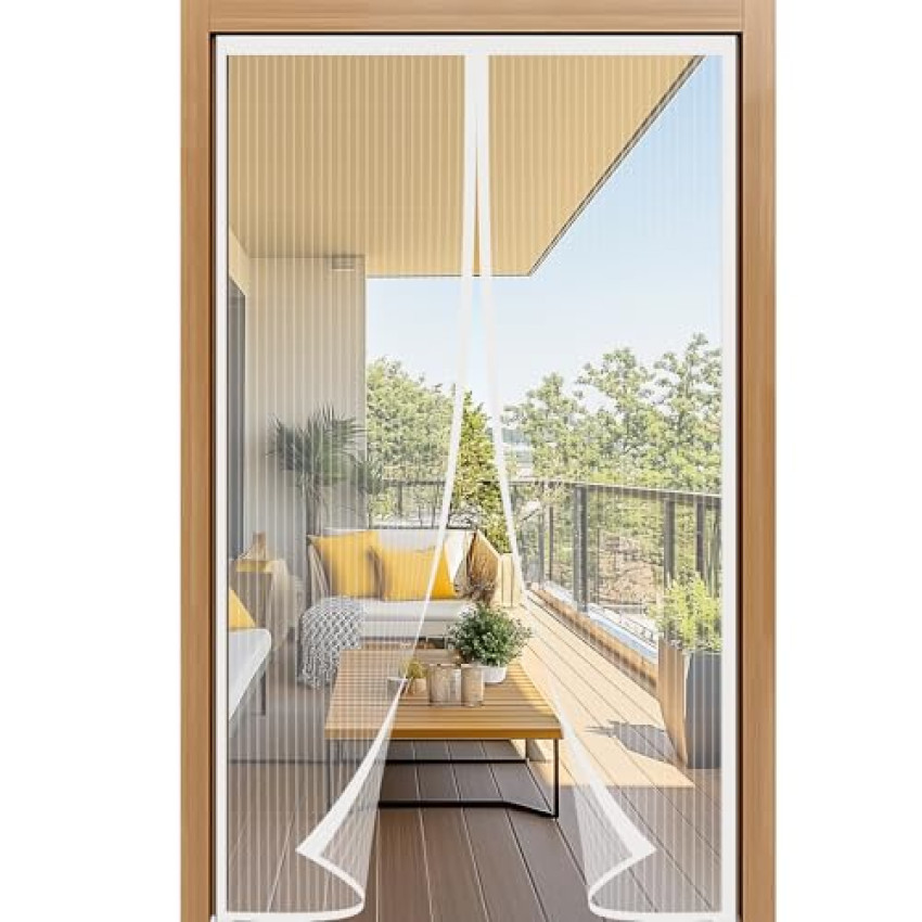 LUYANXY Zanzariera Magnetica 70x250cm, Zanzariera Porta Finestra Tenda Bianco, Zanzariere Magnetiche Balcone, Anti Insetti Traspirante Chiusura Automatica, Non ho più fastidiosi insetti in casa