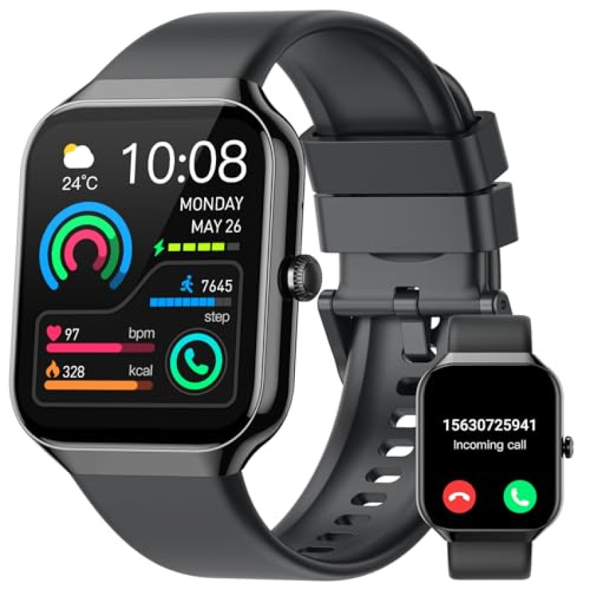 Smartwatch Uomo Donna, 1.96″ Orologio Smartwatch con Effettua/Risposta Chiamate, 113+Sportive Smart Watch con Contapassi/Cardiofrequenzimetro/Sonno, Impermeabile IP68 Fitness Tracker per Android iOS